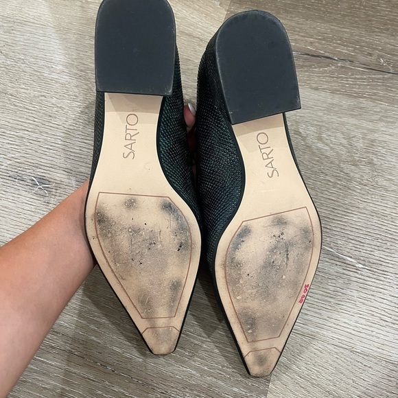 Franco Sarto Modena Heeled Mule Greeb Tectured Women’s Shoes - Picture 10 of 10